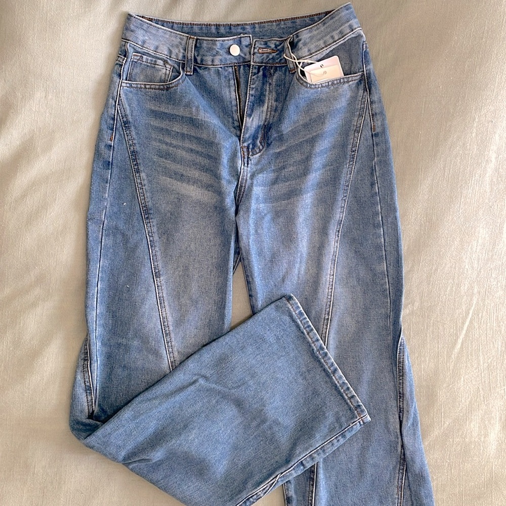 Straight Leg Denim Jeans